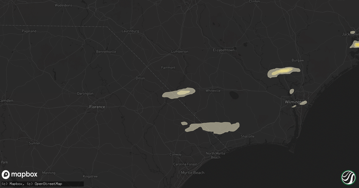 Hail map in Fair Bluff, NC on June 8, 2025