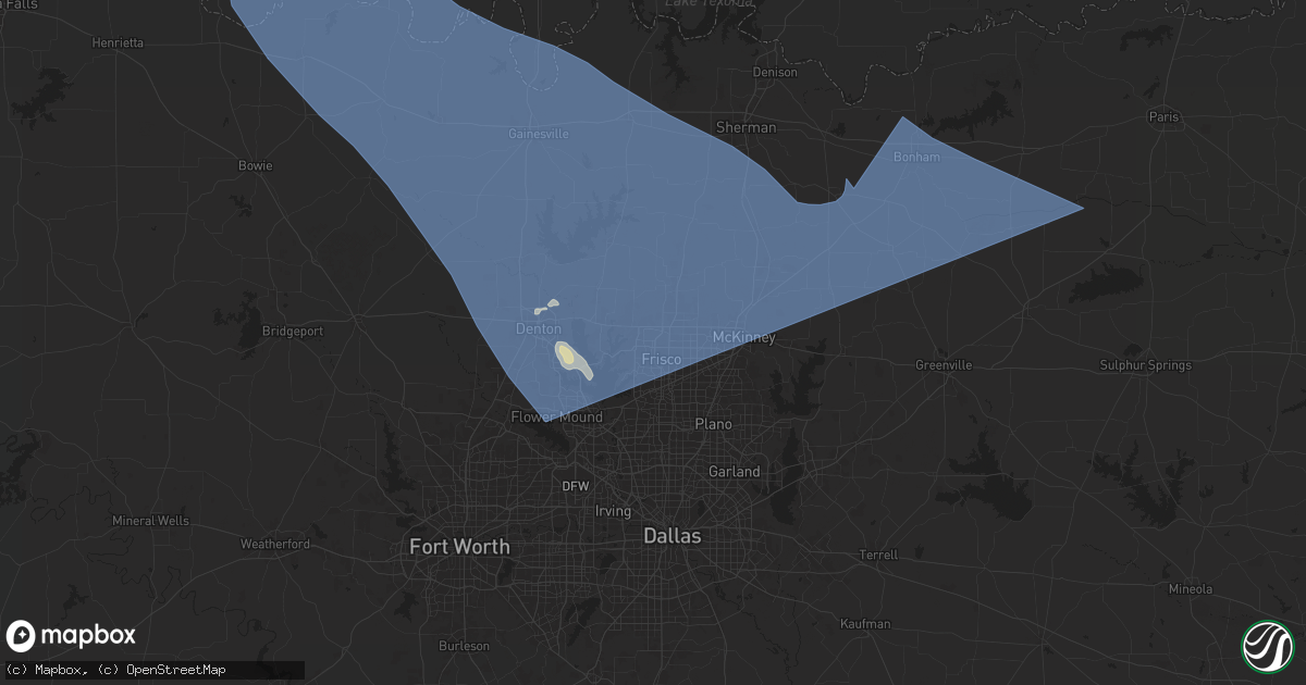 Hail map in Frisco, TX on June 8, 2025