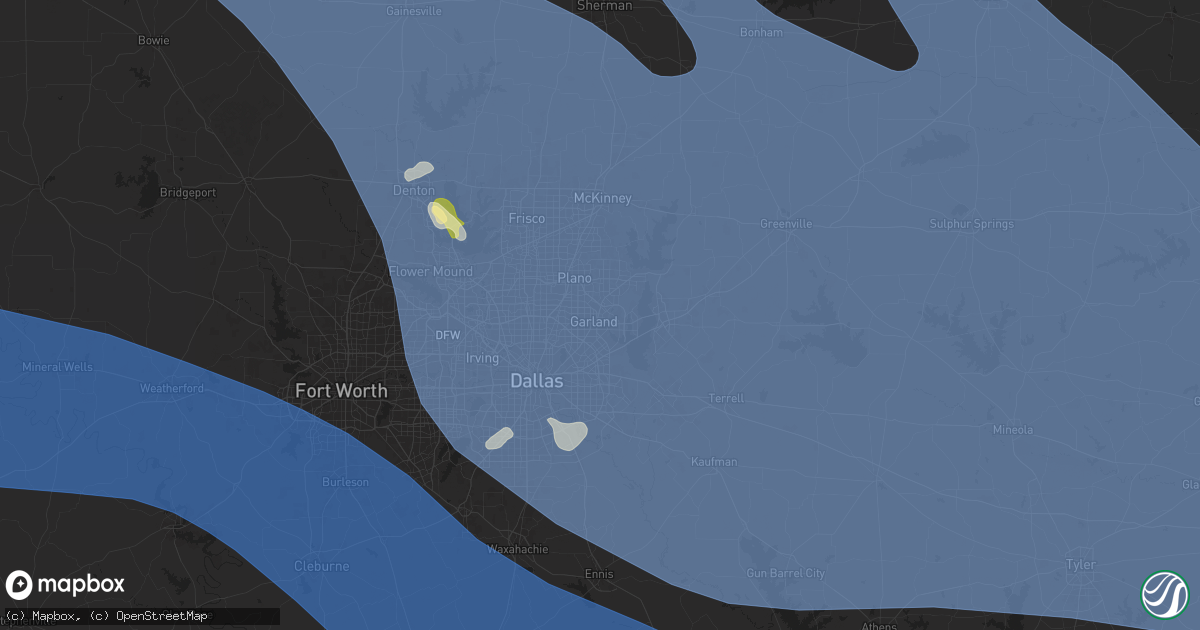 Hail map in Garland, TX on June 8, 2025
