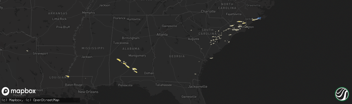 Hail map in Georgia on June 8, 2025