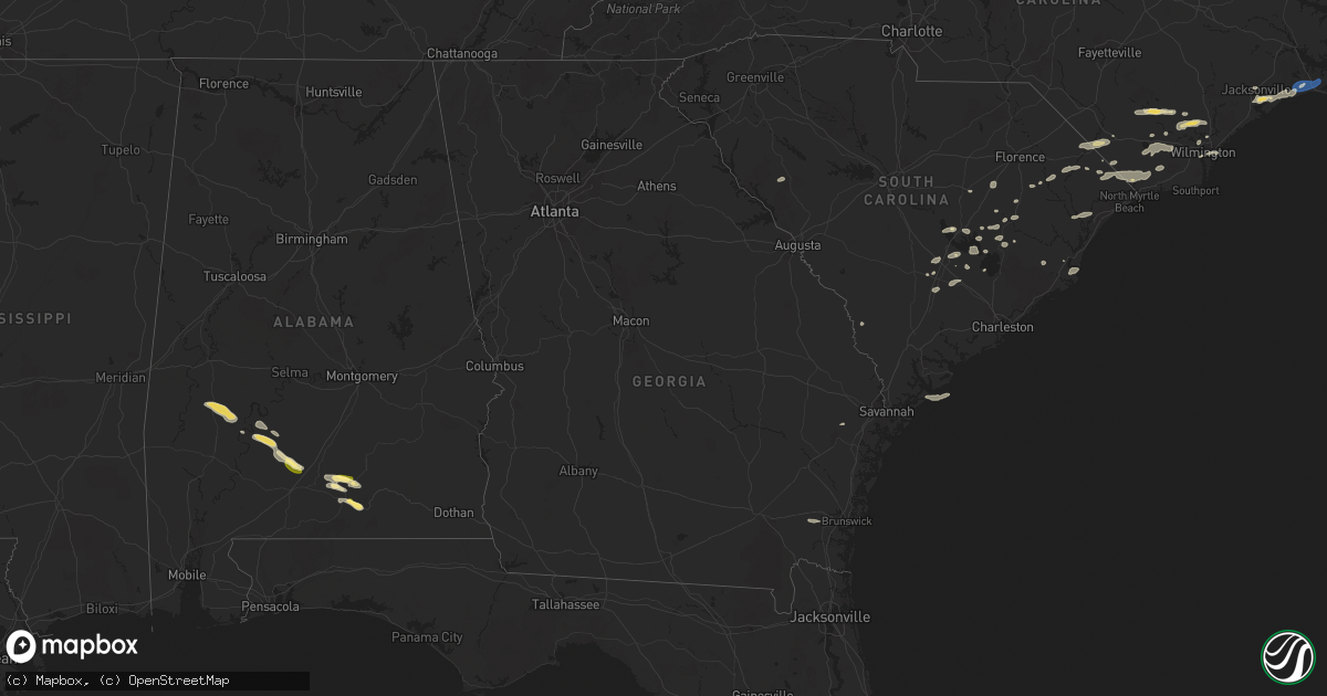 Hail map in Georgia on June 8, 2025