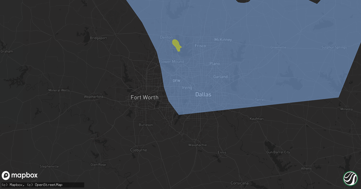 Hail map in Grand Prairie, TX on June 8, 2025