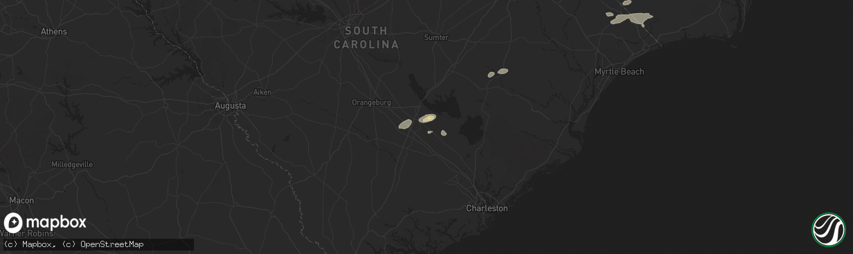 Hail map in Holly Hill, SC on June 8, 2025