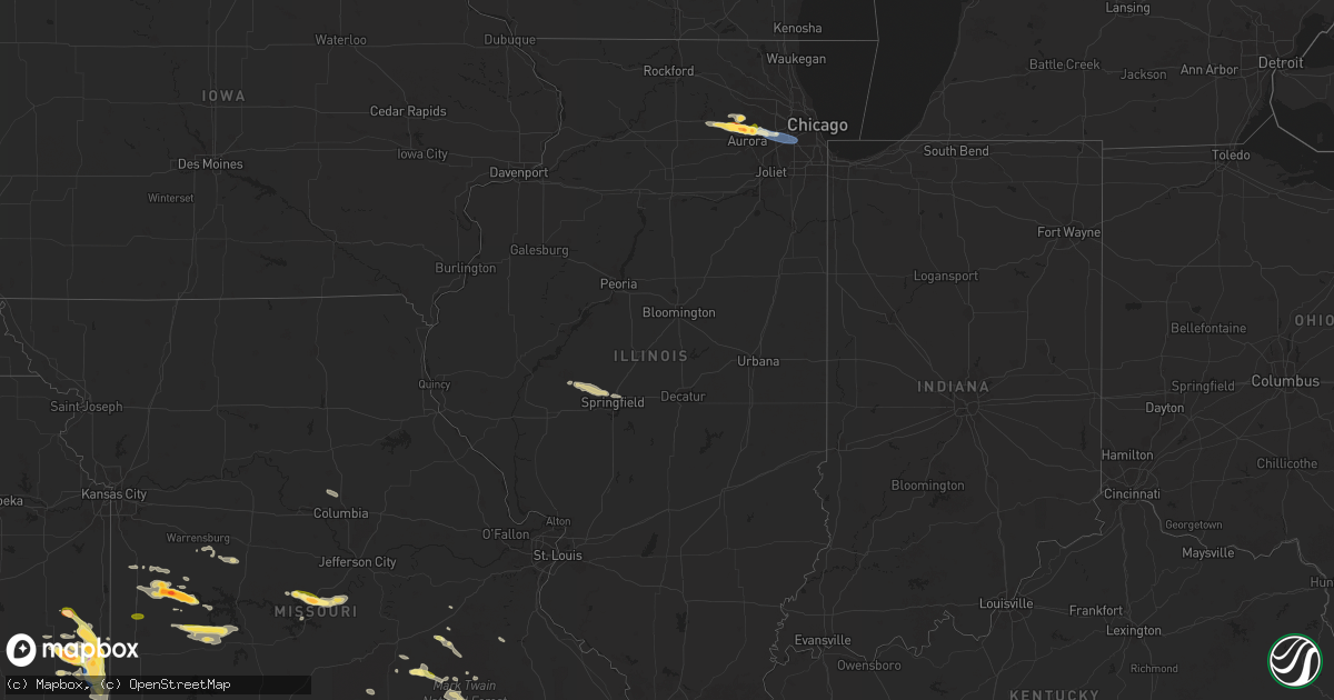Hail map in Illinois on June 8, 2025