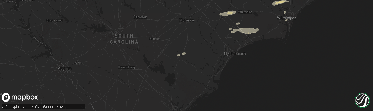 Hail map in Kingstree, SC on June 8, 2025
