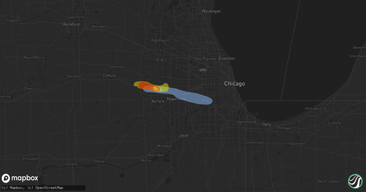 Hail map in Lisle, IL on June 8, 2025