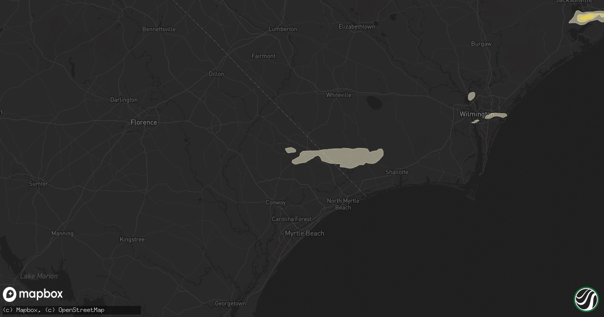 Hail map in Loris, SC on June 8, 2025