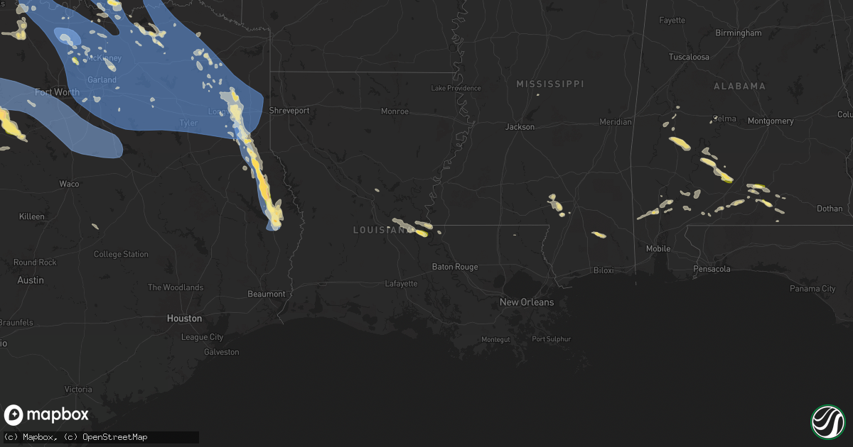 Hail map in Louisiana on June 8, 2025