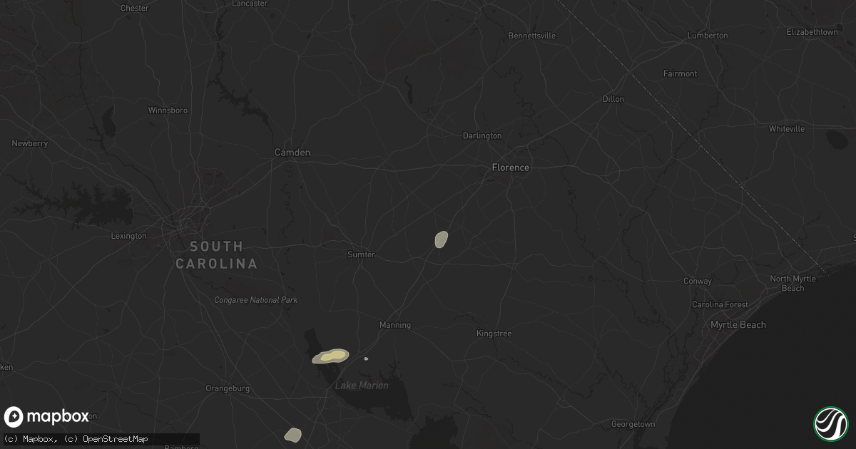 Hail map in Lynchburg, SC on June 8, 2025