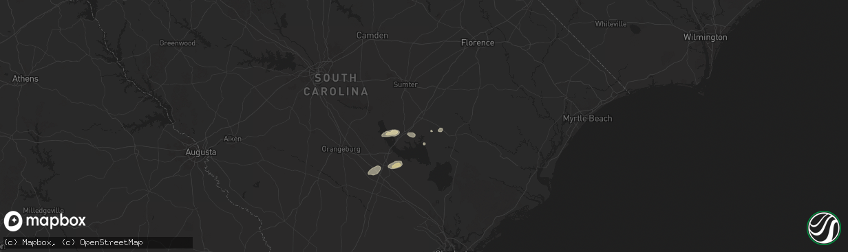 Hail map in Manning, SC on June 8, 2025