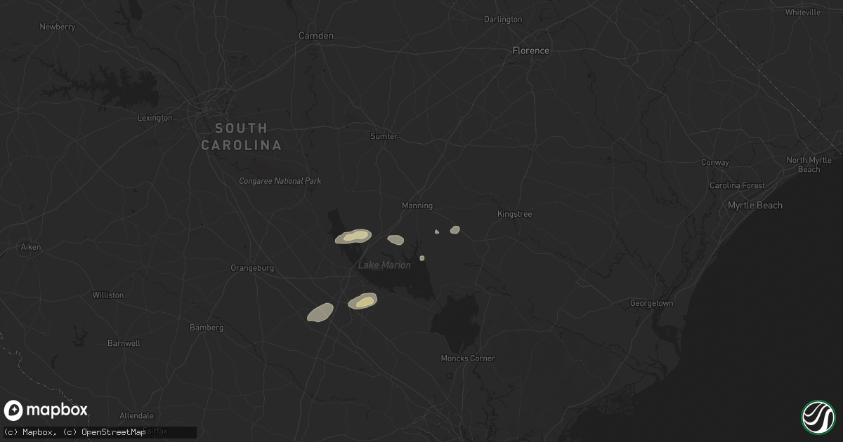 Hail map in Manning, SC on June 8, 2025
