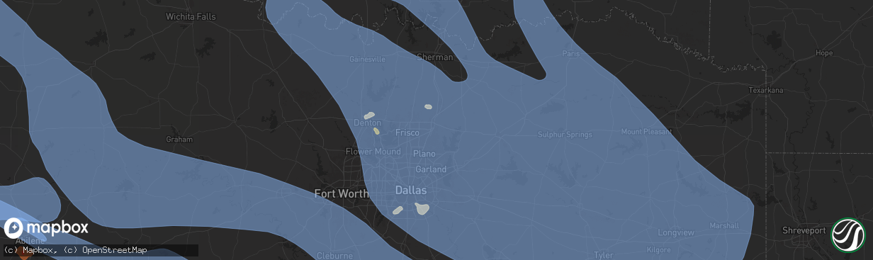 Hail map in Mckinney, TX on June 8, 2025