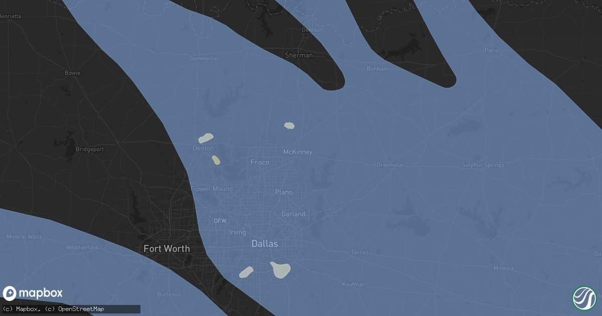 Hail map in Mckinney, TX on June 8, 2025