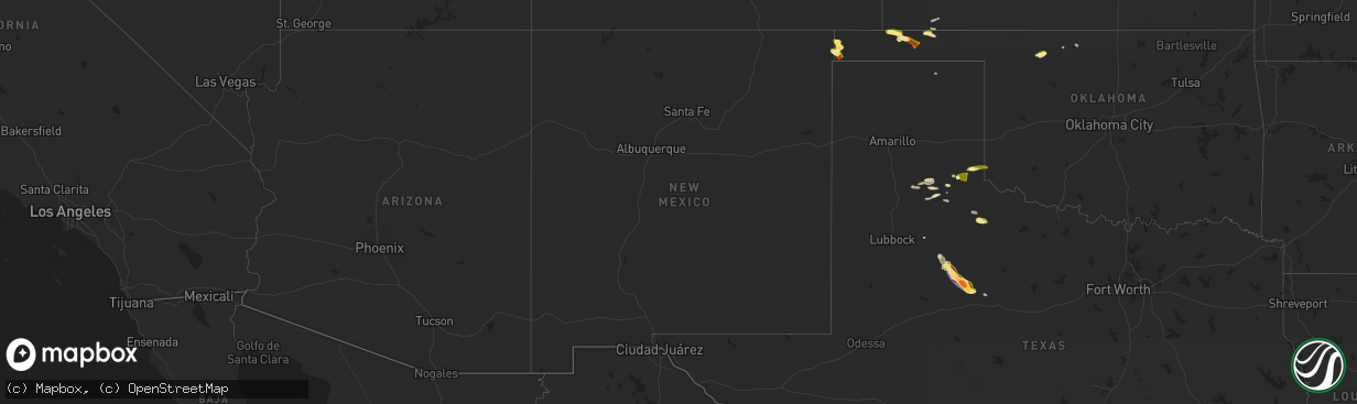 Hail map in New Mexico on June 8, 2025
