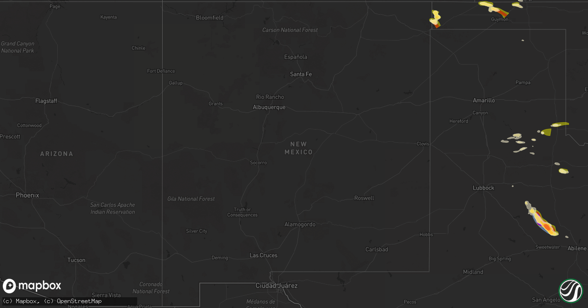 Hail map in New Mexico on June 8, 2025