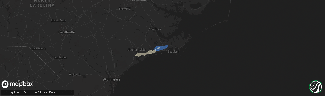 Hail map in Newport, NC on June 8, 2025