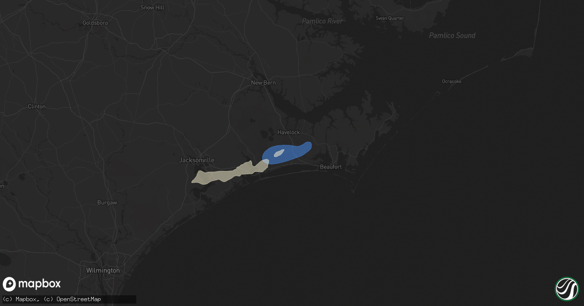 Hail map in Newport, NC on June 8, 2025