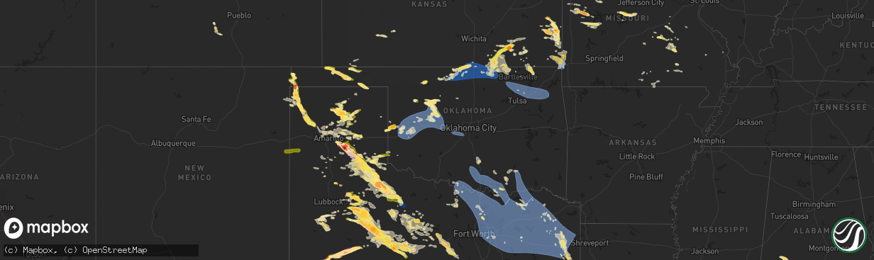 Hail map in Oklahoma on June 8, 2025