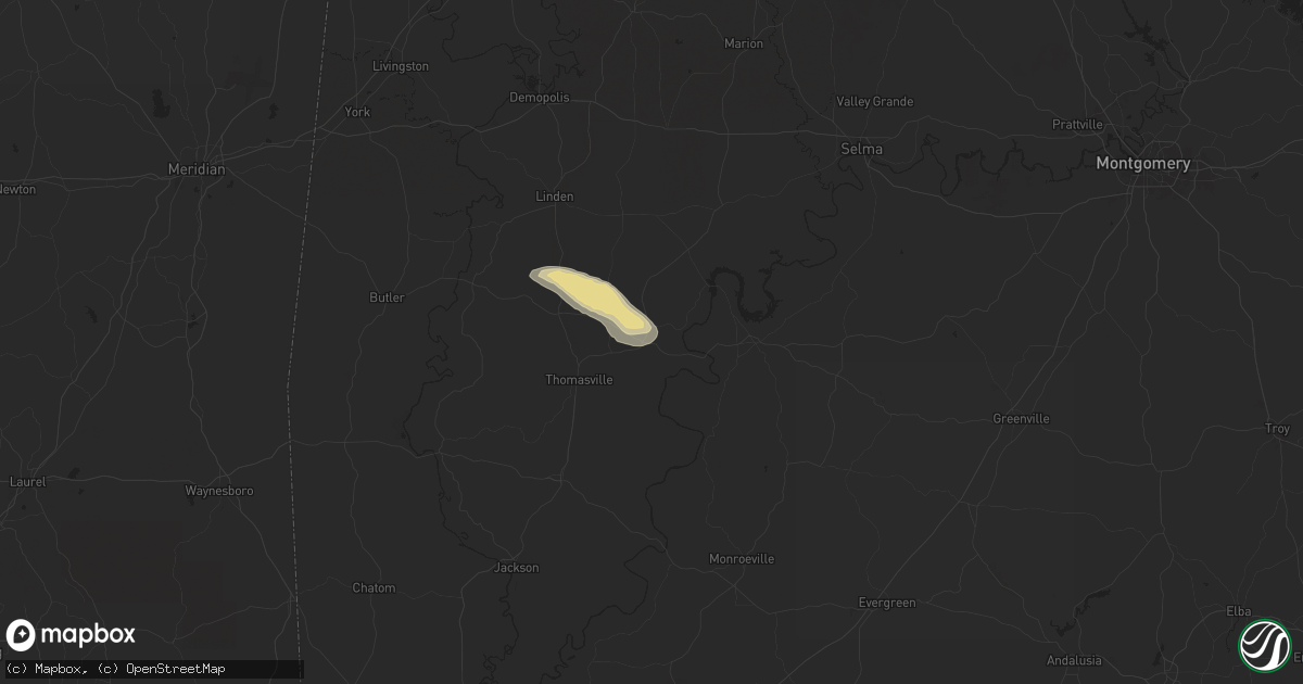 Hail map in Pine Hill, AL on June 8, 2025