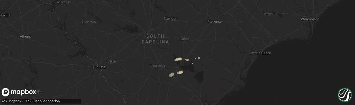 Hail map in Pinewood, SC on June 8, 2025
