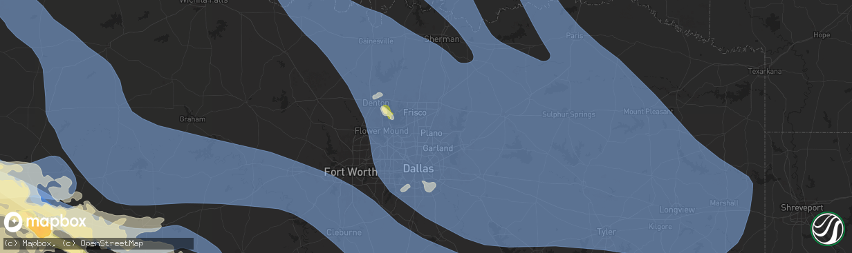 Hail map in Plano, TX on June 8, 2025