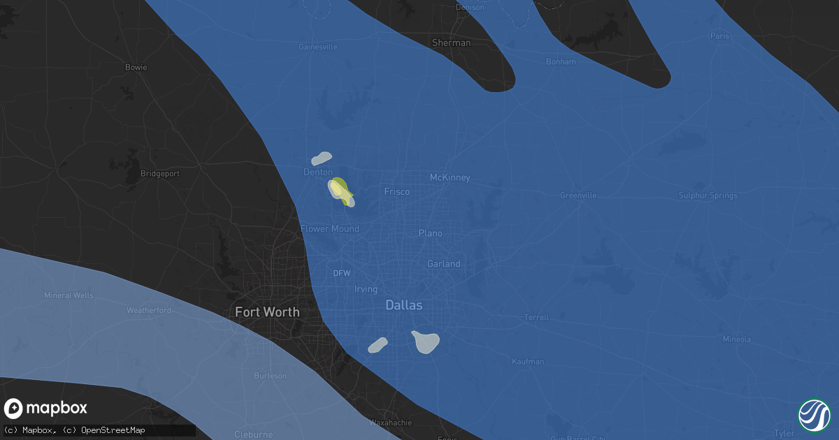 Hail map in Plano, TX on June 8, 2025