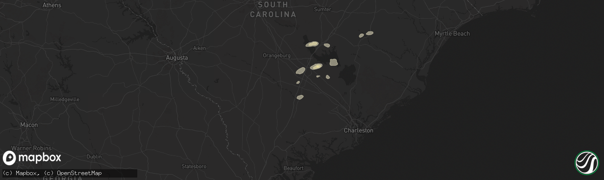 Hail map in Saint George, SC on June 8, 2025