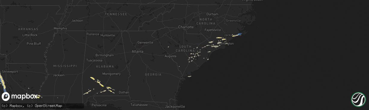 Hail map in South Carolina on June 8, 2025