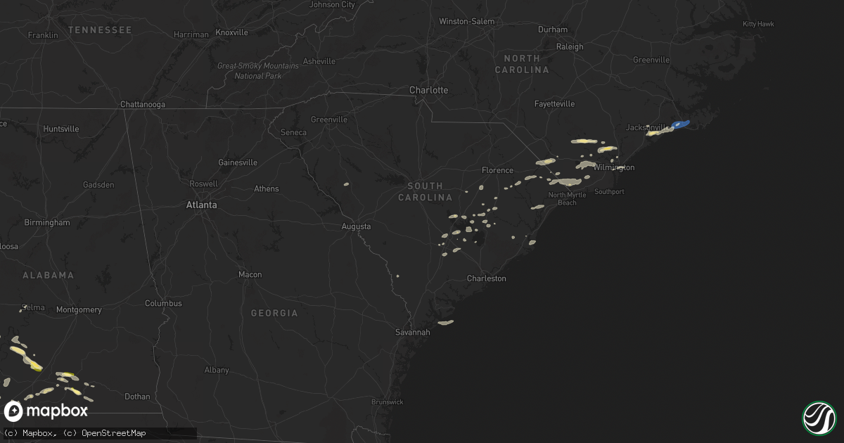 Hail map in South Carolina on June 8, 2025