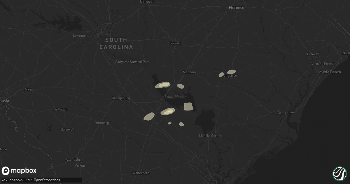 Hail map in Summerton, SC on June 8, 2025