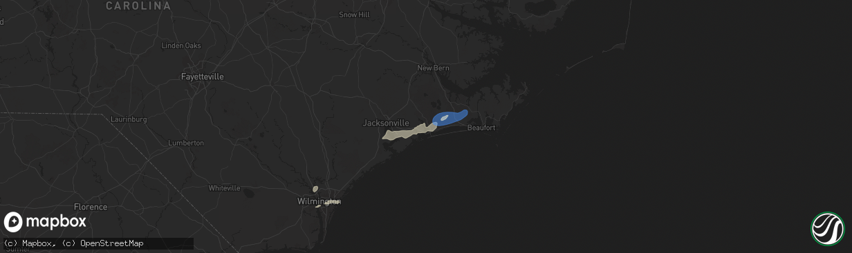Hail map in Swansboro, NC on June 8, 2025