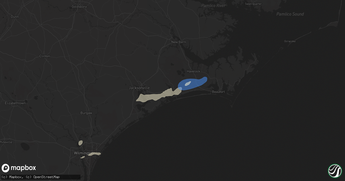 Hail map in Swansboro, NC on June 8, 2025