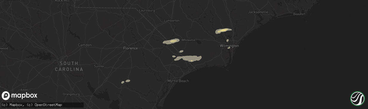 Hail map in Tabor City, NC on June 8, 2025