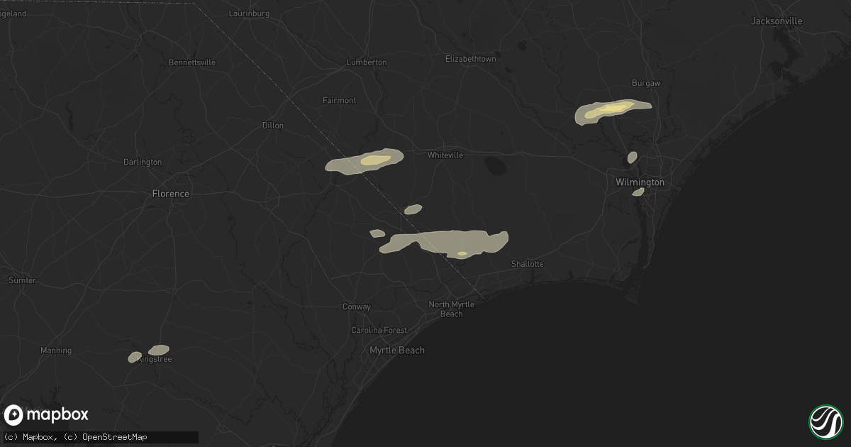 Hail map in Tabor City, NC on June 8, 2025