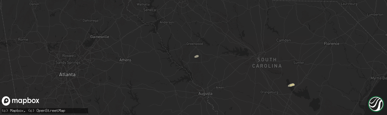 Hail map in Troy, SC on June 8, 2025