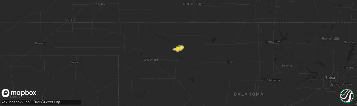 Hail map in Waynoka, OK on June 8, 2025