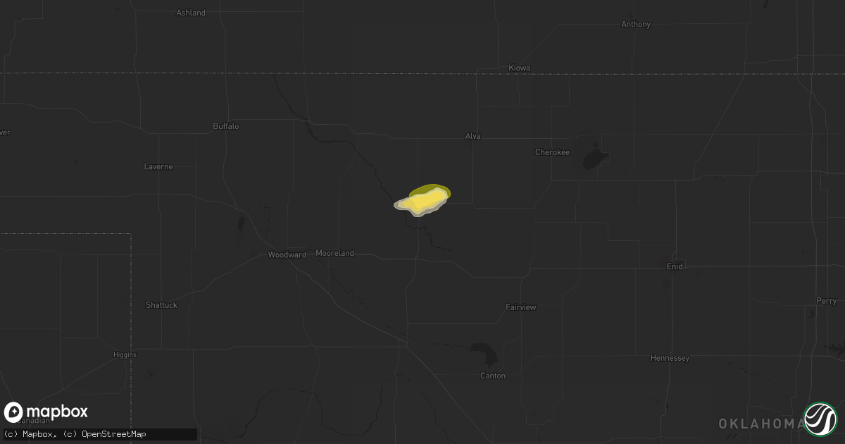 Hail map in Waynoka, OK on June 8, 2025