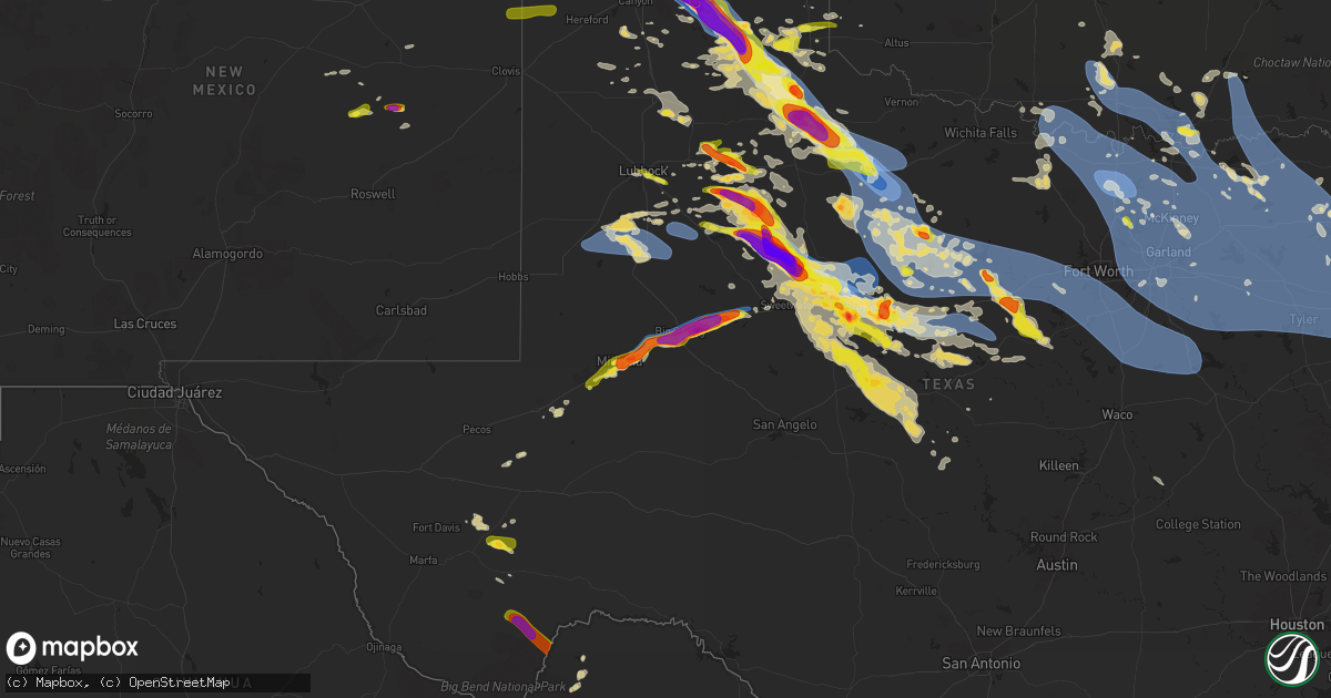 Hail map on June 8, 2025