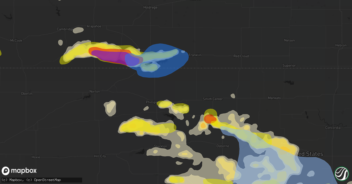Hail map in Agra, KS on June 8, 2026