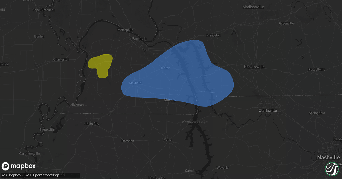 Hail map in Almo, KY on June 8, 2026