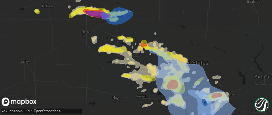 Hail map in Alton, KS on June 8, 2026