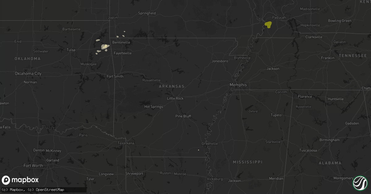 Hail map in Arkansas on June 8, 2026