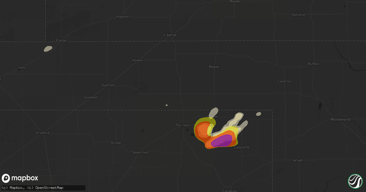 Hail map in Balko, OK on June 8, 2026