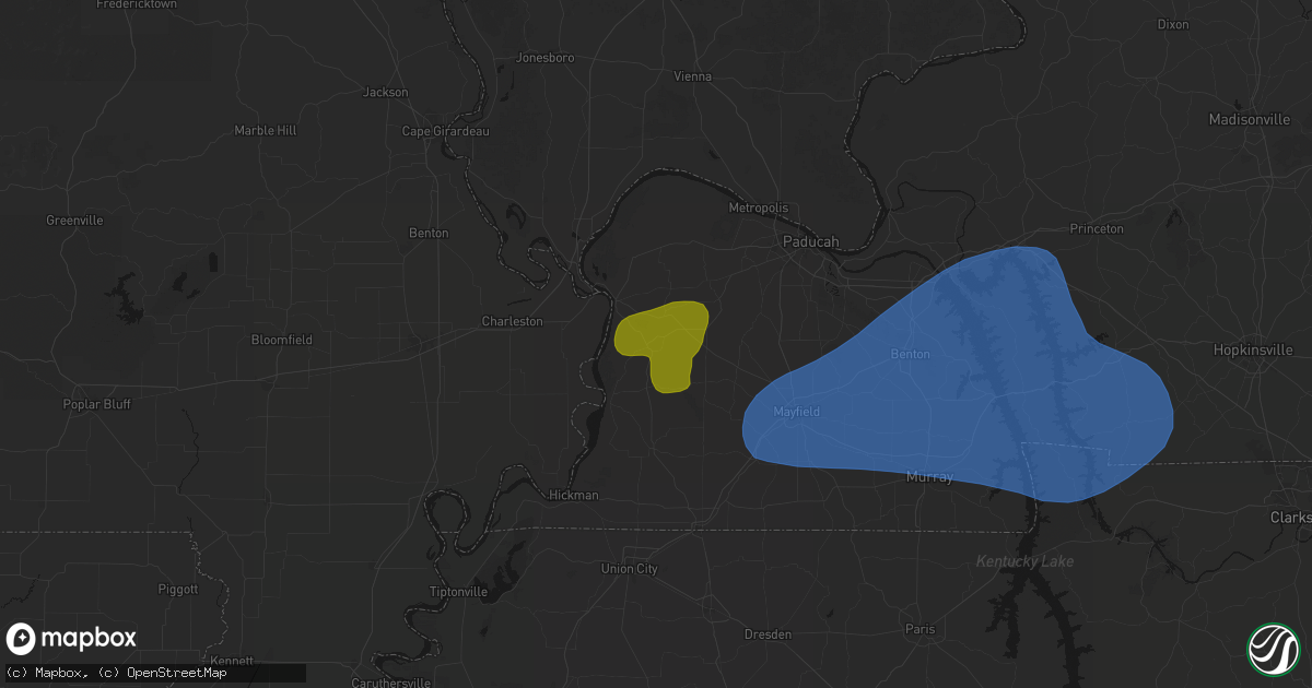 Hail map in Bardwell, KY on June 8, 2026