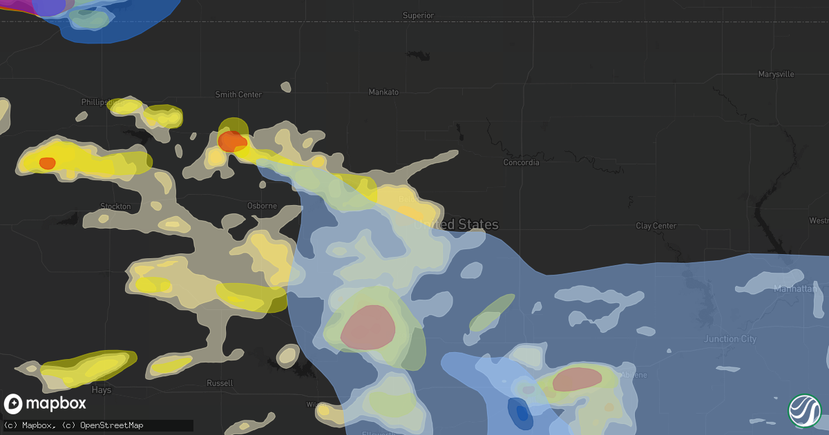 Hail map in Beloit, KS on June 8, 2026