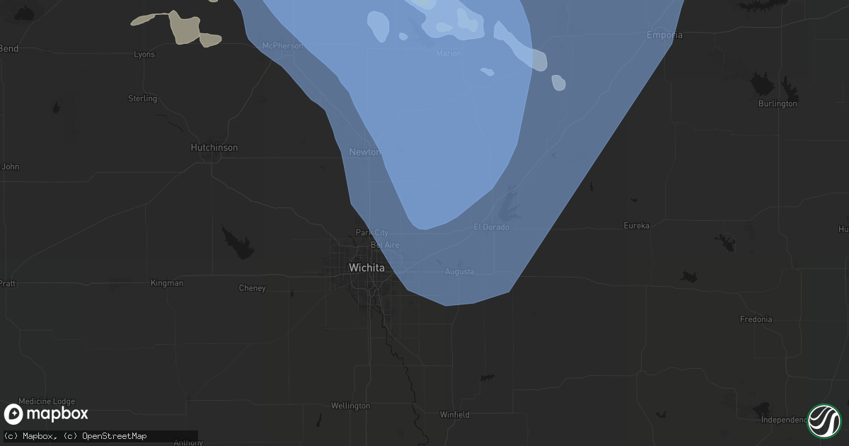 Hail map in Benton, KS on June 8, 2026