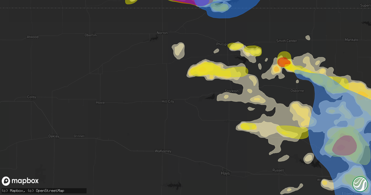 Hail map in Bogue, KS on June 8, 2026
