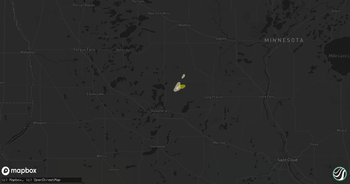 Hail map in Carlos, MN on June 8, 2026