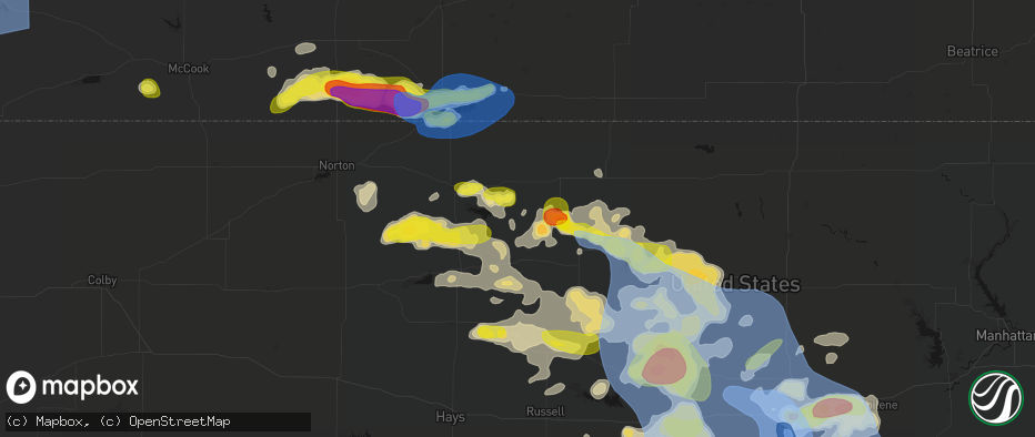 Hail map in Cedar, KS on June 8, 2026