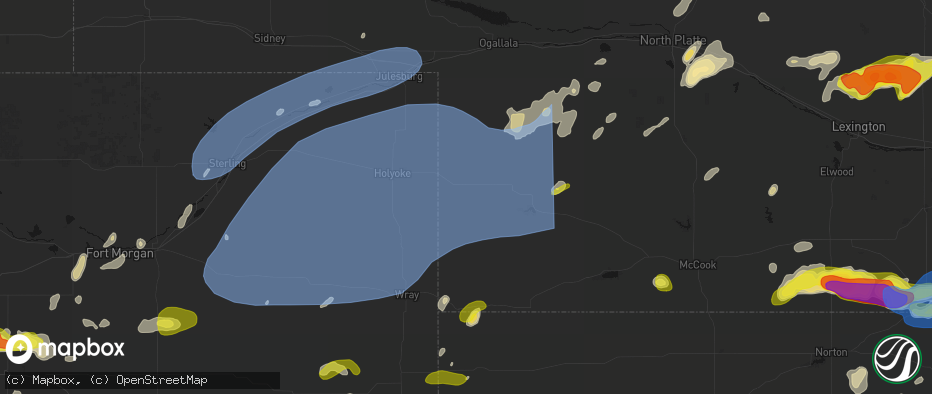 Hail map in Champion, NE on June 8, 2026